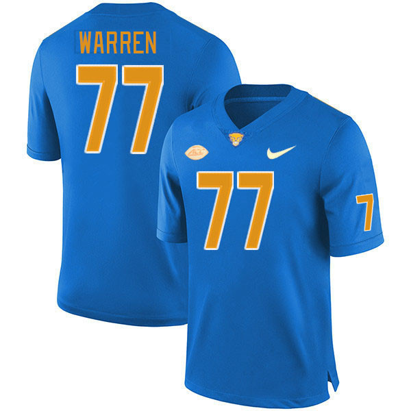 Pitt Panthers #77 Carter Warren College Football Jerseys Stitched Sale-Royal